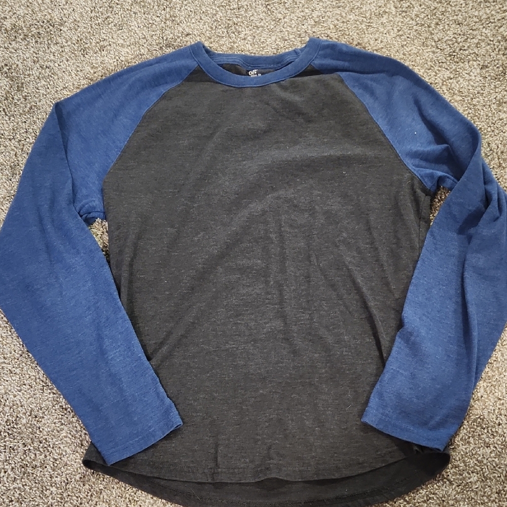Men's Blue and Gray Shirt